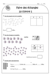 Faire des échanges 10 contre 1 - Exercices - Nombres de 0 à 40 : 4ème Harmos - PDF à imprimer