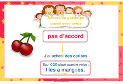 Accord du participe passé avec avoir - Affiche de classe : 5ème, 6ème, 7ème Harmos - PDF à imprimer