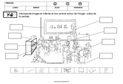 Scène et vocabulaire sur le thème de la rentrée : 1ère Harmos - PDF à imprimer