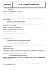 Situation d'énonciation - Cours : 10ème Harmos - PDF à imprimer