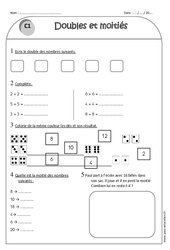 Doubles et moitiés - Exercices corrigés : 4ème Harmos - PDF à imprimer