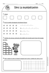 Vers la multiplication - Exercices  : 4ème Harmos - PDF à imprimer