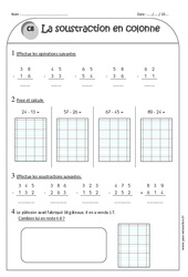 Soustraction en colonne sans retenue - Exercices  : 4ème Harmos - PDF à imprimer