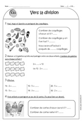 Division - Partage - Exercices corrigés : 4ème Harmos - PDF à imprimer