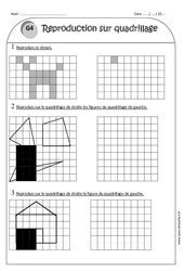 Reproduction sur quadrillage - Exercices  : 4ème Harmos - PDF à imprimer