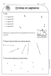 Droites et segments - Exercices corrigés : 4ème Harmos - PDF à imprimer