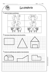 Axe de symétrie - Exercices sur les figures symétriques : 4ème Harmos - PDF à imprimer