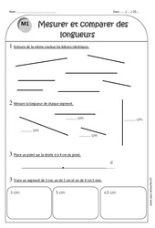Mesurer et comparer des longueurs - Exercices  : 4ème Harmos - PDF à imprimer