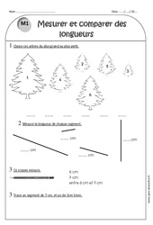 Longueur cm, m, km - Mesurer et comparer - Exercices : 4ème Harmos - PDF à imprimer