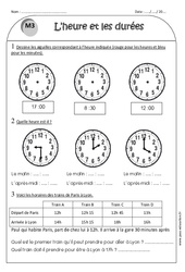 Temps et durée - Heure, minute, seconde - Exercices corrigés : 4ème Harmos - PDF à imprimer