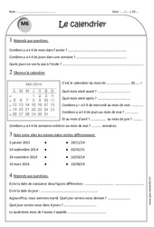 Calendrier - Exercices corrigés : 4ème Harmos - PDF à imprimer