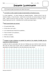 Ponctuation - Examen Evaluation - Virgules et points, exclamation, interrogation : 6ème Harmos - PDF à imprimer