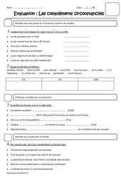 Compléments circonstanciels - Examen Evaluation - Temps, lieu et de manière. : 6ème Harmos - PDF à imprimer