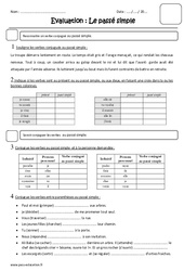 Passé simple - Examen Evaluation : 6ème Harmos - PDF à imprimer
