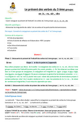 Présent des verbes du 3 ème groupe en - ir, - re, - oir , - dre - Séquence - Fiche de préparation : 7ème Harmos - PDF à imprimer