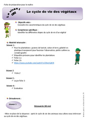 Cycle de vie des végétaux - Séquence - Fiche de préparation 2 : 5ème Harmos - PDF à imprimer