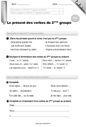 Présent des verbes du 2ème groupe - Examen Evaluation - Bilan : 5ème Harmos - PDF à imprimer