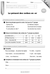 Présent des verbes en - er - Examen Evaluation - Bilan : 5ème Harmos - PDF à imprimer