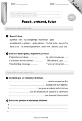 Passé, présent, futur - Examen Evaluation - Bilan : 5ème Harmos - PDF à imprimer