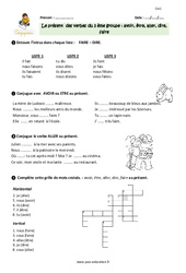 Présent des verbes du 3 ème groupe - Exercices avec correction : 6ème Harmos - PDF à imprimer