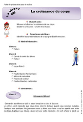 Séquence - Fiche de préparation Croissance du corps - Séquence - Fiche de préparation : 4ème Harmos - PDF à imprimer