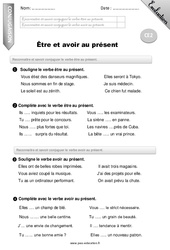 Être et avoir au présent - Examen Evaluation - Bilan : 5ème Harmos - PDF à imprimer