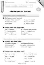 Aller et faire au présent - Examen Evaluation - Bilan : 5ème Harmos - PDF à imprimer