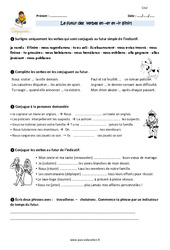 Futur des verbes en - er et - ir (finir) - Exercices  : 7ème Harmos - PDF à imprimer