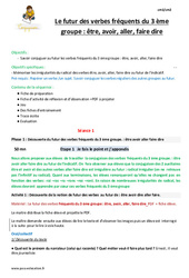 Séquence - Fiche de préparation Futur des verbes fréquents du  groupe - Séquence - Fiche de préparation : 6ème Harmos - PDF à imprimer