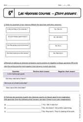 Yes No questions - Exercices - Phrase interrogative : 8ème Harmos - PDF à imprimer