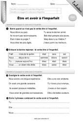 Être et avoir à l’imparfait - Examen Evaluation - Bilan : 5ème Harmos - PDF à imprimer