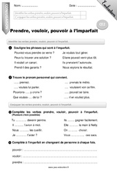 Prendre, vouloir, pouvoir à l’imparfait - Examen Evaluation - Bilan : 5ème Harmos - PDF à imprimer