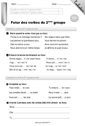 Futur des verbes du 2ème groupe - Examen Evaluation - Bilan : 5ème Harmos - PDF à imprimer