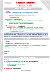 Leçon, exercice et évaluation :<br/> Semaine 1 - Cahier journal - PES - Stagiaires, jeunes profs... : 6ème Harmos - PDF à imprimer