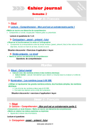 Leçon, exercice et évaluation :<br/> Semaine 2 - Cahier journal - PES - Stagiaires, jeunes profs... : 6ème Harmos - PDF à imprimer