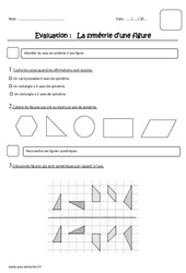 Symétrie - Examen Evaluation : 5ème Harmos - PDF à imprimer