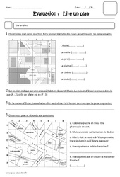 Lire un plan - Examen Evaluation : 5ème Harmos - PDF à imprimer