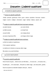 Adjectif qualificatif - Examen Evaluation : 4ème Harmos - PDF à imprimer