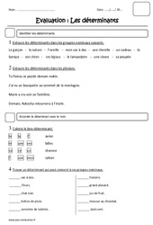 Déterminants - Examen Evaluation : 4ème Harmos - PDF à imprimer