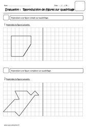 Reproduire une figure sur quadrillage - Examen Evaluation : 4ème Harmos - PDF à imprimer