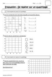 Se repérer sur un quadrillage - Examen Evaluation : 4ème Harmos - PDF à imprimer