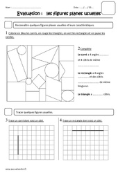 Figures planes usuelles - Examen Evaluation : 4ème Harmos - PDF à imprimer