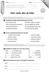 Voir, venir, dire au futur - Examen Evaluation - Bilan : 5ème Harmos - PDF à imprimer