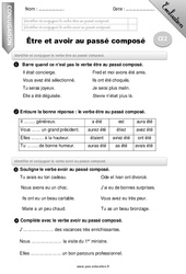 Être et avoir au passé composé - Examen Evaluation - Bilan : 5ème Harmos - PDF à imprimer