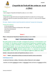 Imparfait de l’indicatif des verbes en - er et - ir - Séquence - Fiche de préparation : 7ème Harmos - PDF à imprimer