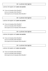 Phrase interrogative - Cours, Leçon : 5ème Harmos - PDF gratuit à imprimer