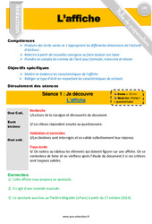 Séquence - Fiche de préparation L’affiche - Séquence - Fiche de préparation : 6ème, 7ème Harmos - PDF à imprimer