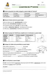 Passé simple des 3 èmes personnes - Exercices avec correction : 6ème Harmos - PDF à imprimer