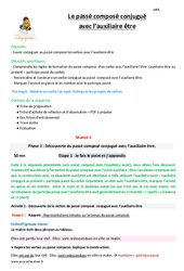 Séquence - Fiche de préparation Passé composé conjugué avec l’auxiliaire être - Séquence - Fiche de préparation : 6ème Harmos - PDF à imprimer