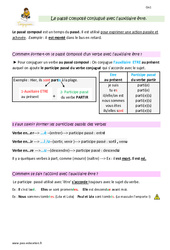 Passé composé conjugué avec l’auxiliaire être - Cours, Leçon : 6ème Harmos - PDF gratuit à imprimer